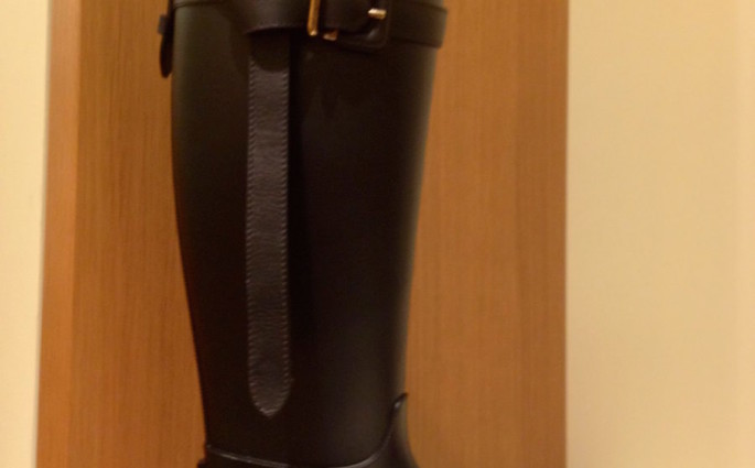 Burberry Black Boot Gold Buckle