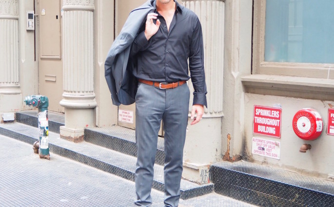 German Guy in SOHO 3 buckle Cognac Monk Straps